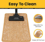 Cat Scratcher Mat,Sisal Cat Scratch Pad Rug,Wall Scratchers for Indoor Kitten Scratching&Stretching,Furniture Protector for Post&Sofas&Couch&Carpets&Floor,Kitty Bithday Gifts,Medium,Brown