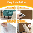 Cat Scratch Pad for Wall,Cuttable and Adhesive Cat Scratching Mat,Fun Interactive Scratcher,Cat Scratch Furniture Protector (Brown,39.3×15.8inch)
