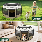 Love's cabin Pet Puppy Dog Playpen, Medium Dog Tent Crates Cage Indoor/Outdoor, Portable Playpen for Cat, Foldable Pop Up Dog Kennel Playpen with Carring Case, Removable Zipper Top, Khaki