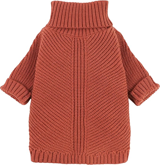Fitwarm Thermal Knitted Dog Sweater Doggy Winter Coat Pet Clothes Doggie Turtleneck Jacket Puppy Outfits Cat Sweatshirt Red X-Large