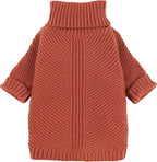 Fitwarm Thermal Knitted Dog Sweater Doggy Winter Coat Pet Clothes Doggie Turtleneck Jacket Puppy Outfits Cat Sweatsuit Red Large