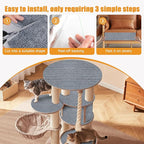 Cat Scratching mat Self-Adhesive, Trimmable Furniture Protector for Couch, Sofa, Wall & Cat Trees - Durable Scratch Pad with Nano Tape, DIY Climbing Carpet for Indoor Cats (Light Grey, 23.6"x15.8")
