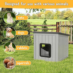 KAMABOKO Outdoor Cat House Weatherproof Insulated for Winter, Durable Shelter for Feral and Outdoor Cats, All-Season Cat House with Removable Roof & Waterproof Base for Patio, Porch, Black