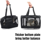 Pet Travel Carrier Soft Sided Portable Bag for Cats, Small Dogs, Kittens or Puppies, Collapsible, Durable, Airline Approved, Travel Friendly (Black Regular)