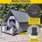 Aivituvin Dog House Outdoor Anti-Chewing Large Dog Log Cabin Weatherproof Outside Puppy Cage Indoor Dog Kennel