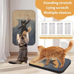 Art Cat Scratcher, Wall-Mountable Cat Scratching Board, Cat Wall Scratcher 16.7x11x1 Inch Cat Scratch Pad and Cat Scratchers for Indoor Cats Toy Furniture Protector(SurfingCat1)