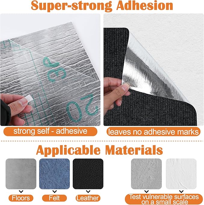 Cat Scratch Furniture Protector - 138" x 15.8" Trimmable Self-Adhesive Cats Claws Scratch Pads, DIY Cat Climbing Couch Protector for Scratch Post Cat Tree Replacement Indoor (Black)