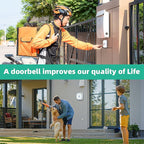 Wireless Doorbell with 2 Receivers IP66 Waterproof 1000ft Range Door Bell for Classroom Teachers with 66 Ringtones 7 Levels Volume 115dB and LED Flash Memory Function Doorbell Chime for Home Playhouse