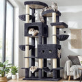 Globlazer 81in Multi-Level Larger Cat Tree Tower Condo Indoor Furniture Activity Center with Oversized Plush Cat Bed/Baskets/Full-Sisal Scratching Posts and Hammock/S81/Dark Gray