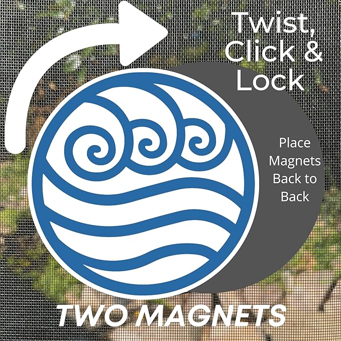 Screen Door Magnets Double Sided – Keep People, Kids, and Dogs from Running into The Screen Door - Robbins Aria Blue Water