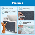 Best Pet Supplies Catify Cat Scratcher, Fun Interactive Scratchers, Posts, Poles, Claw Safe, Furniture Saver Indoor Play Support Natural Cat Behaviors Heavy Duty - Gray, 39.4 x 15.8