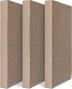 Navaris Cardboard Cat Scratcher Pads (Pack of 3) - Scratching Pad Boards Made of Reversible Corrugated Cardboard for Cats to Scratch 17" L x 9 1/2" W