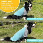 KYEESE 2Pack Dog Shirt with Sleeves, Lightweight Sun Protection Dog T Shirts for Medium Large Dogs Boy, Breathable Pet Tank Top Reflective Dogs Clothes for Summer Outdoor Walking, Grey+Lake, 2XL