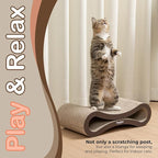 Paws NEST Scratch Lounge for Cats, 21.6 Inch Cat Lounger Scratcher, Infinity Cat Scratcher, Reversible, Non-Toxic & Durable, Includes Premium Organic Catnip