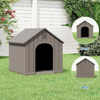 Fancyango Dog House Outdoor Indoor, Weatherproof Dog House with Elevated Floor and Air Vents for Small to Medium Dogs,Easy Clean and Assemble (Grey1, 26.18''L × 24.02''W × 25.98''H)