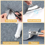 ReWallpaper Cat Scratch Pad Large Sisal Textured Grey Cuttable Carpet Roll for Wall Window Sill Bedside Floor Area Furniture Covering Durable Cat Scratching Mat Self Adhesive Pet Claw Guard 24inx6.5ft