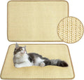 PatiencET Cat Scratching Mat, Natural Sisal Cat Scratcher Mat, Horizontal Cat Scratch Rug for Indoor Cats, Cat Wall Scratcher Furniture Protector for Couch, Carpet, Sofa (2 Pack, 23.6"X15.7")
