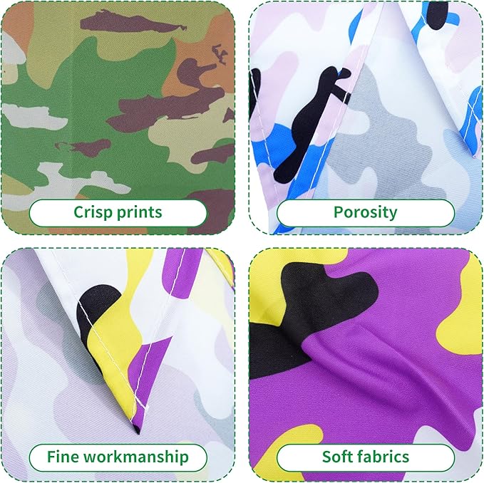 10PCS Dog Bandanas Camouflage Camo Military for Large Extral Large XL XXL Breed Dog Pink Purple Yellow Blue Kerchief Triangle Bibs Head Scarves for Boys and Girls Grooming Costume