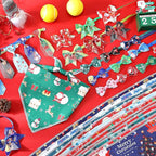 Reginary 120 Pcs Christmas Dog Bandanas Bulk Dog Bows Set Bow Ties Cat Scarf Colorful Washable Triangle Pet Kerchief Cute Bib for Summer Small Medium Large Pets Grooming Accessories Costume