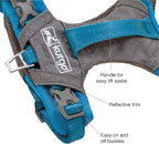 Kurgo Journey Air Dog Harness - Secure Fit for Active Dogs - Padded Chest - Lightweight Ripstop Fabric - Breathable Mesh - Reflective Trim - Back Assist Handle - Coral - Small
