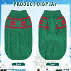 Warm Winter Pink Dog Sweater - Cold Weather Pet Clothes for Small Medium Large Dogs Indoor Outdoor, Soft Classic Knit Puppy Apparel Coat, Green, ML