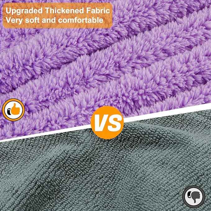 Bienbee Dog Bathrobe, Quick Drying Super Absorbent Dog Robes for After Bath, Warm Keeping Dogs Towel, Dogs Bath Supplies, Light Purple XXL