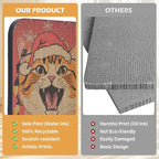 2 Packs Art Cat Wall-Mountable Scratching Board 16.7x11x1 Inch Cat Wall Scratch Pad and Scratcher for Indoor Cats Furniture Protector (Storybook Cat)