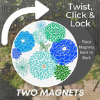 Screen Door Magnets Double Sided – Keep People, Kids, and Dogs from Running into The Screen Door - Robbins Aria Blue Floral