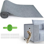 Cat Scratch Furniture Protector, 78.7''x15.8'' Trimmable DIY Self-Adhesive, Durable Corner Scratcher Couch Protectors from Cat Claws for Sofa, Tree Shelves & Scratching Posts (Light Gray)