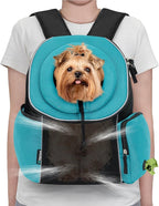 PetAmi Front Carrier Backpack, Ventilated Adjustable Pet Chest Carrier for Dog Cat, Hiking Camping Travel, Small Puppy Medium Cat Carrying Bag, Max 14 lb, Sea Blue