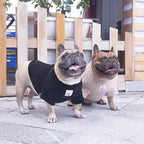 iChoue Pet Dog Winter Warm Sweater Clothes Turtleneck for English Bulldog Boston Terrier Corduroy Cold Weather Pullover Coat Shirt - Black/XLarge