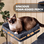Topeakmart 59 inches Cat Tree Cat Tower Stand House Condo with Big Hammock Scratching Post Kitty Pet Play House