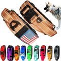 2-Inch Wide Tactical Dog Collar with Control Handle, Adjustable for Medium & Large Dogs, Military Style with Heavy-Duty Metal Buckle, USA Flag Patch & Customizable Name Plate, Training & Everyday Use