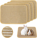 Rabbit Scratching Pad, Sisal Scratching Pad for Bunny, Guinea Pig, Cat. Resting Mats for Cages, Forage Grass Mat Indoor Essentials Accessories (4PCS)