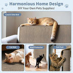 Natural Cork Cat Scratcher Mat, Self-Stick & Trimmable Furniture Protector for Couch, Door, Wall & Bed Corner, Claw-Friendly for Indoor Cats (Smoke Gray, 39.4 x 11.8 Inch)