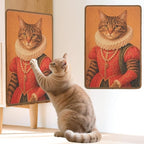 Sisal Cat Scratcher Mat, Cat Wall Scratcher for Indoor Cats, 23.6x15.7 Inch Cat Scratch Pad with Hook & Loop, Wall Mounted Cat Scratching Post to Protect Couch and Carpet（Grace Cat）
