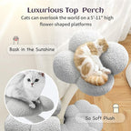 FKWin 71 Inch Tall Cat Tree, Flower Shape Scratching Post, Cat Scratcher, Cat Furniture for Indoor Cats, Kittens Pet House, Cat Bed with Hang Ball, Plush Cat Tower for Large and Small Cats(Gray)