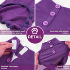 cyeollo Dog Pajamas Fleece Dog Pjs Jumpsuit Thermal Dog Onesie Stretchable Doggie Warm Pet Winter Coat for Small Dogs, Color Purple M
