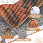 Sisal Cat Scratcher Mat, Cat Wall Scratcher for Indoor Cats, 23.6x15.7 Inch Cat Scratch Pad with Hook & Loop, Wall Mounted Cat Scratching Post to Protect Couch and Carpet（Explorer Cat）