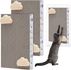 2 Pack Cat Scratcher Cat Scratching Cardboard Post for Cage 12" x 8" Wall Mounted Scratcher Board for Indoor with Cloud-Shaped Holders Double-Sided Usability