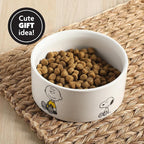 Peanuts Snoopy & Charlie Brown 6" Stoneware Dog Food Bowl – for Small to Medium Dogs – Cute Cartoon Pet Dish, Durable & Easy to Clean – Puppy Feeding