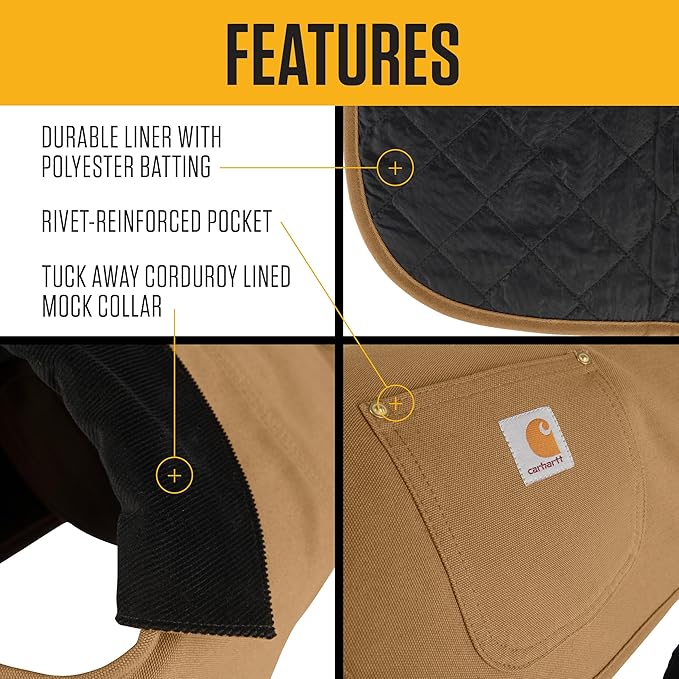 Carhartt Firm Duck Insulated Dog Chore Coat, Durable Weather Resistant Jacket for Cold and Windy Conditions, Hunter Orange, X-Large