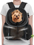 PetAmi Dog Front Carrier Backpack, Ventilated Adjustable Dog Pet Cat Chest Carrier Backpack, Dog Carrier for Hiking Camping Travel, Small Dog Puppy Medium Cat Carrying Bag, Max 10 lbs, Black