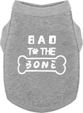 Discover Cozy Cotton Canine Wear: Soft, Lightweight, and Breathable Dog Shirt Vest with Eye-Catching Graphics(Bad to The Bone), Keeping Your Furry Friend Warm and Comfy! Grey XXL