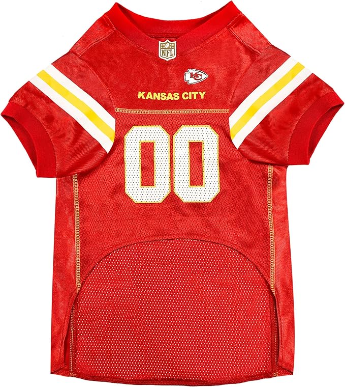 Pets First NFL Kansas City Chiefs Dog Jersey, Size Small, Football Shirt Costume for Pet, Dog Sports T-Shirt, NFL Team Clothing for Cats, Licensed Pet Apparel Available in 7 Sizes and 32 Teams