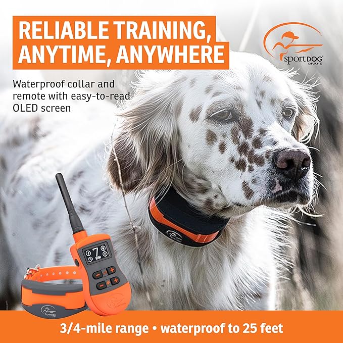SportDOG SportTrainer 1275 Remote Trainer - Reliable Off-Leash Control - Quick-Charge Collar - Waterproof Dog Training Collar - OLED Display - 3/4-Mile Range - Orange
