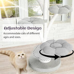 FKWin 71 Inch Tall Cat Tree, Flower Shape Scratching Post, Cat Scratcher, Cat Furniture for Indoor Cats, Kittens Pet House, Cat Bed with Hang Ball, Plush Cat Tower for Large and Small Cats(Gray)