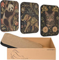 Art Cat Scratcher, 3 Packs Wall-Mountable Art Cat Scratching Board with Box, Cat Wall Scratcher, Cat Scratchers for Indoor Cats Toy Furniture Protector（Elephant&Cat&Panda）