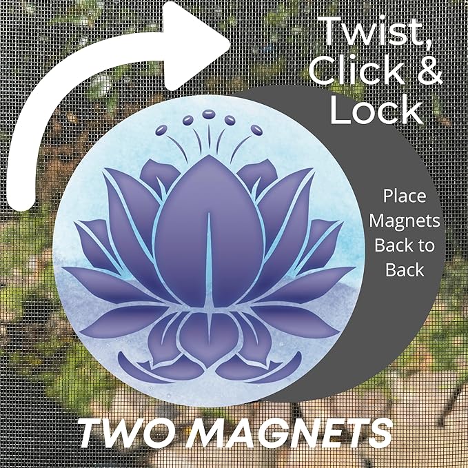 Screen Door Magnets Double Sided – Keep People, Kids, and Dogs from Running into a Screen Door. Saver - Robbins Aria Blue Lotus