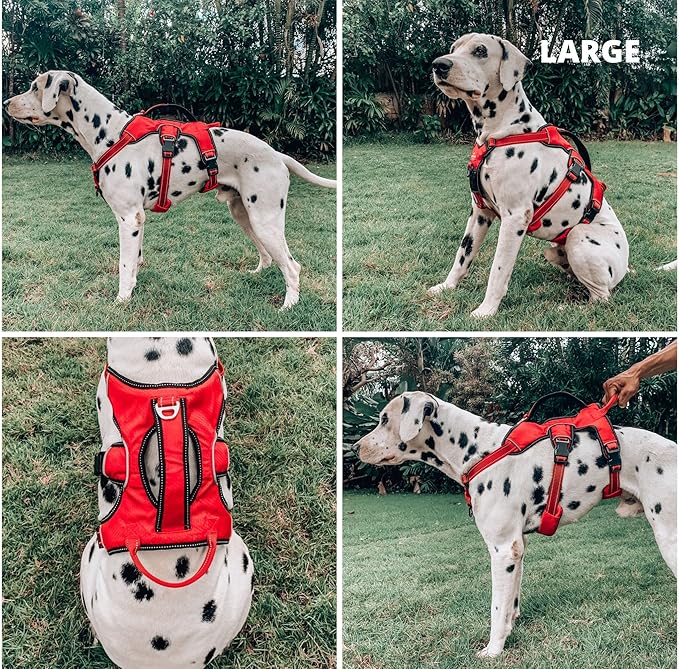 Tuff Pupper Escape Proof No Escape Dog Harness | 5 Point Adjustable Fit Harness for Dogs | Padded Dog Harnesses | Handle Dog Lift Harnesses